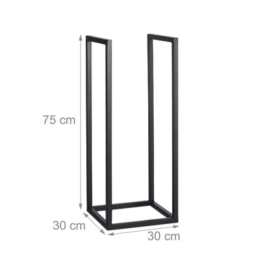 Relaxdays Black Metal Firewood Rack