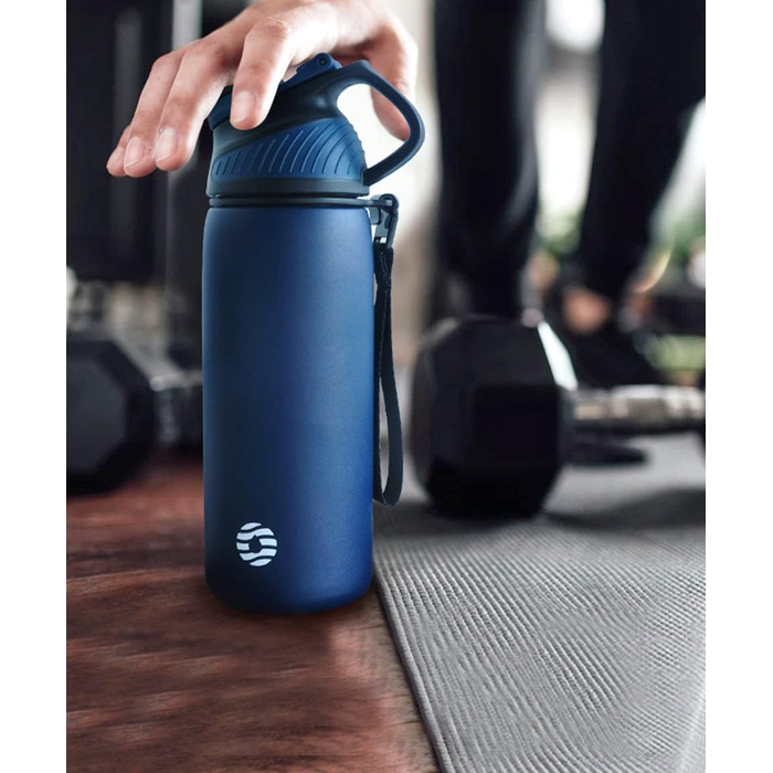 Stainless Steel Water Bottle 600 ml/800 ml/1 l with Magnetic Lid, BPA-Free, Insulated Water Bottle, Sports Metal Water Bottle, Hot and Cold Drinks, Vacuum Flask, Work, Travel