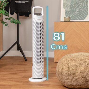 Турбовентилятор Cecotec EnergySilence 9090 Skyline, 76 см, білий, висота 30