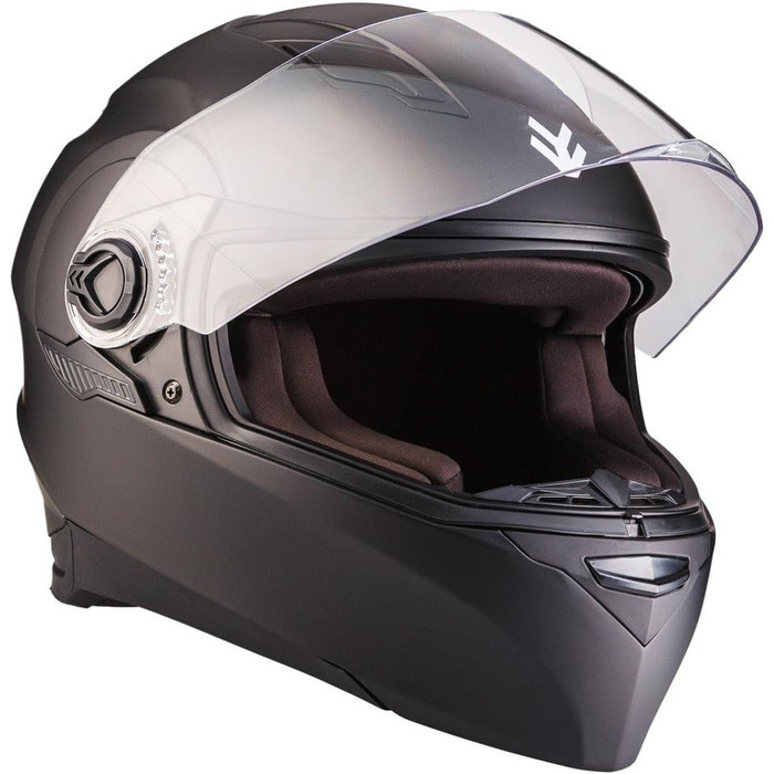 Мотошолом ARMOR HELMETS AF-77 матовий чорний, інтеграл, повнолицевий, для мотоцикла, скутера, спортбайка, ECE 22.05, сонцезахисний візор, швидкознімний замок, розмір L (59-60 см)