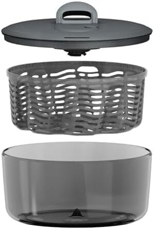 Салатниця-центрифуга Zyliss Easy Spin 6L з мотузковим приводом, сіра, BPA-free