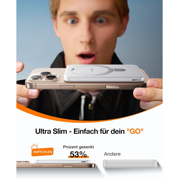 TORRAS Power Bank 5000mAh з MagSafe, 22.5W PD, USB-C, для iPhone 17 Pro Max та інших моделей