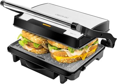 Cecotec Rock'nGrill Dark 1000 Electric Grill with Stone Coating - 1500W, PTFE & PFOA Free