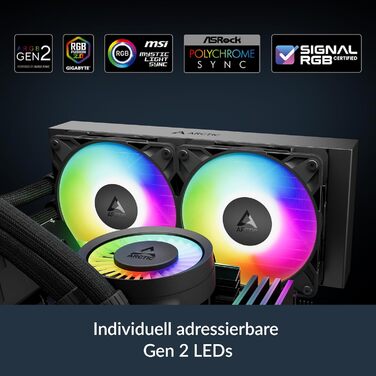 Arctic Liquid Freezer III Pro 280 A-RGB - водяне охолодження ПК, AIO кулер для CPU, Intel & AMD, білий, ефективна помпа PWM, 200–1900 rpm