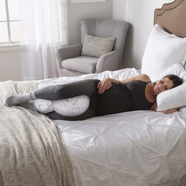 Подушка для вагітних Boppy Side Sleeper, сіра з листям