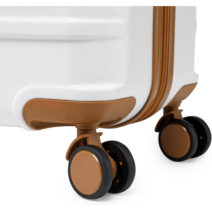 Чемодан подорожі British Traveller з ABS+PC корпусом, 54 x 36.5 x 21.5 см, білий