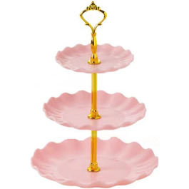 Підставка для тістечок Wagoodter 3 яруси, для тортів, десертів, на весілля, день народження, чаювання (порошкове покриття)