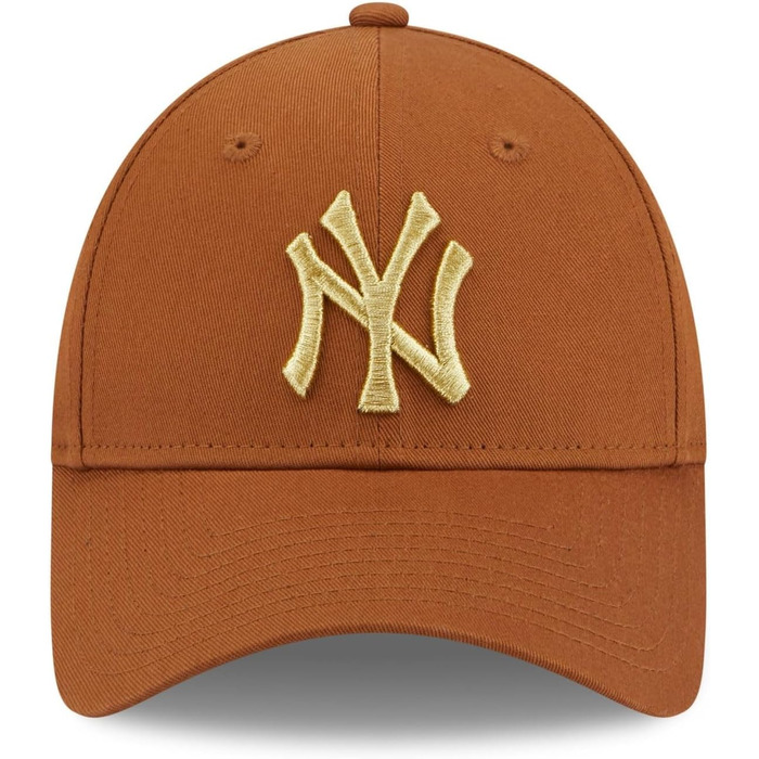 Шапка New Era New York Yankees з помпоном та в'язаним манжетом для жінок, колір: коричневий
