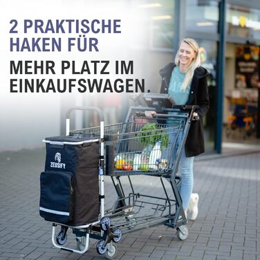 Складаний візок для покупок Hackenporsche з великим холодильним відсіком, 50 л, з колесами, водонепроникний, чорний