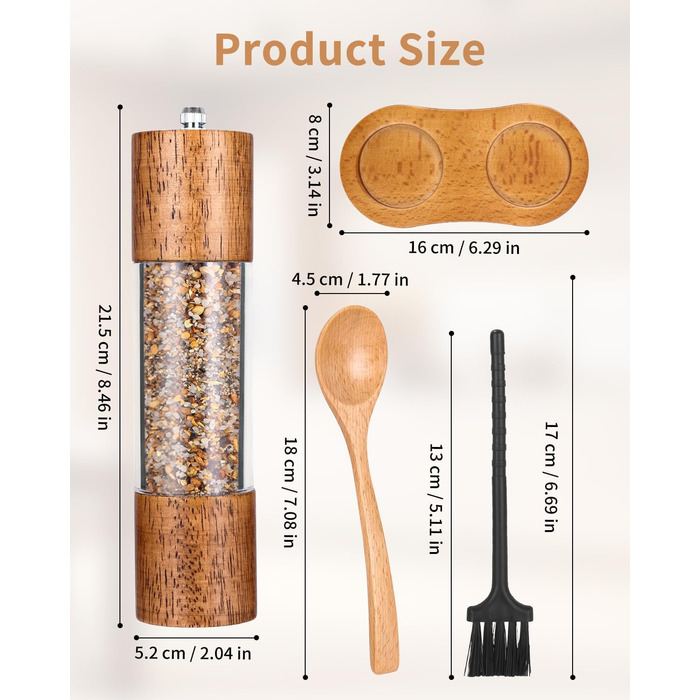 Набір з 2 шт. мельниць для солі та перцю з керамічним жорном, 21.5 см Peugeot