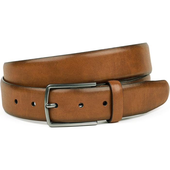 Чоловічий шкіряний ремінь FENIX NEW YORK, 80-125 см, ширина 35 мм, регульований, без нікелю, для костюма та джинсів, Desert Cognac 95