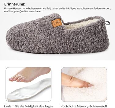 Жіночі теплі халапи EverFoams з штучної вовни та Memory Foam, замкнуті, сірі (39.5 EU)