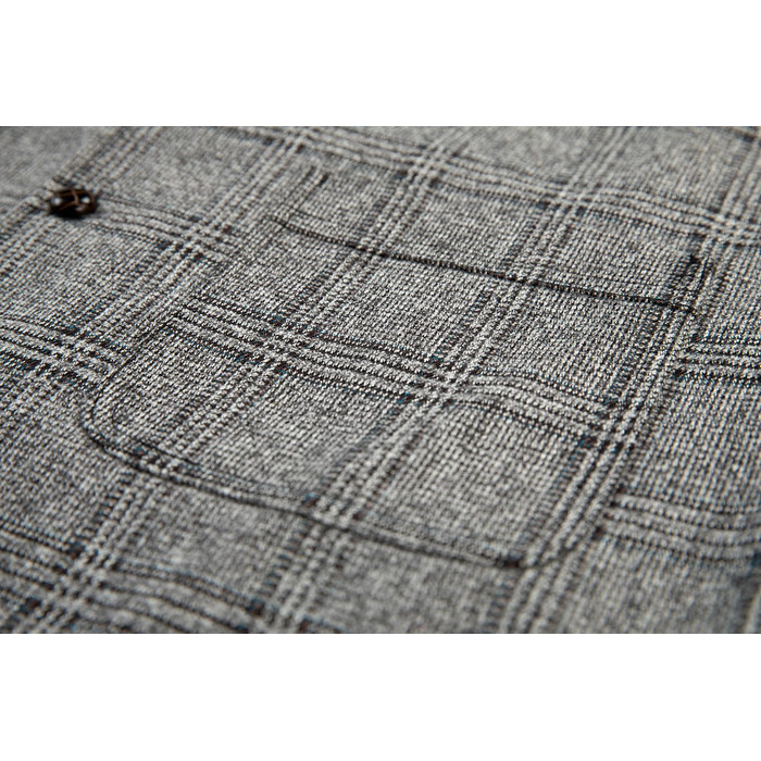 Оливковий костюм для чоловіків Wete, елегантний, в клітинку, приталений, з вовни, твід, для весілля (сірий, L)