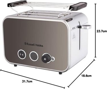 Чайник Russell Hobbs Distinctions з нержавіючої сталі 1,5л (з функцією скороварки, фільтром від накипу, оптимізованою носиком, зовнішнім індикатором рівня води) 26422-70