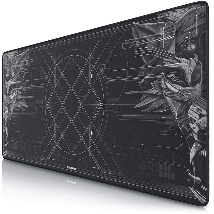 Ігровий килимок для миші TITANWOLF XXL Speed Gaming Mousepad, 900 x 400 мм, великий килимок на стіл для підвищення точності та швидкості