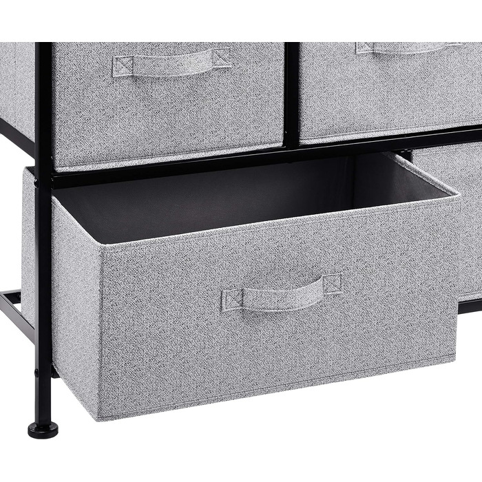 Amazon Basics - Closet Storage Organizer with 5 Extra-Wide Fabric Drawers, White (Black)