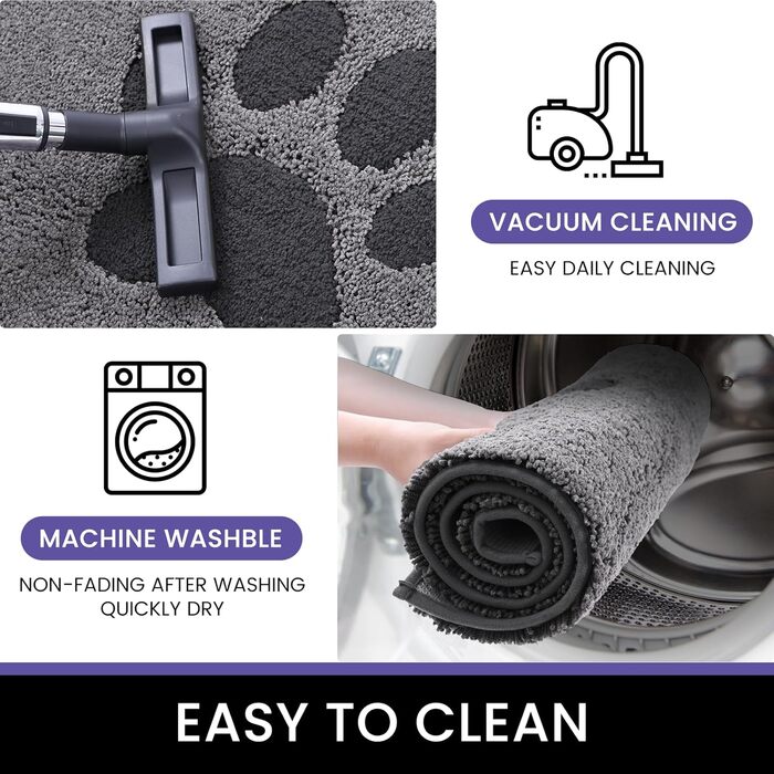 Килимок для дому 50x80 см, сірий, неслизький, миючий, для собак, супер вбираючий