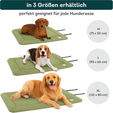 Килимок для собак Wanderpfote, 75x50 см – ортопедичний, водовідштовхувальний, для подорожей – зелений