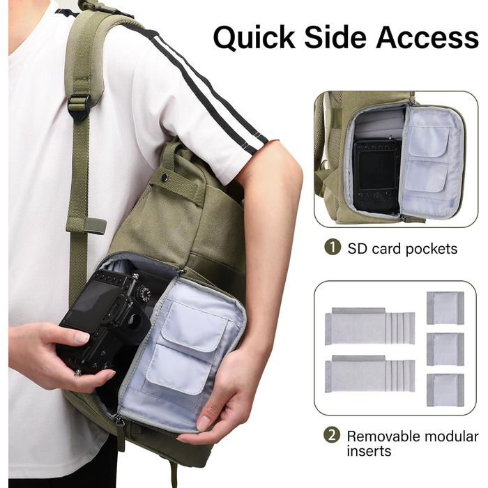MOSISO Рюкзак для камери, DSLR/SLR/беззеркальна камера, відділення для штатива та 15-16 дюймовий ноутбук, ручка з PU, фоторюкзак з канвасу, сумісний з Canon/Nikon/Sony, оливковий жовтий