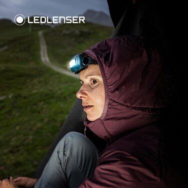 Налобний ліхтар Ledlenser HF4R Core 500 лм, IP68, акумуляторний, водонепроникний, з червоним світлом, для туризму, зелений