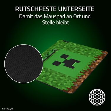 Ігровий килимок для миші Razer Gigantus V2 Minecraft, текстурований мікротканинний килимок з протиковзаючим гумовим основанням, 450 x 400 x 3 мм, чорний