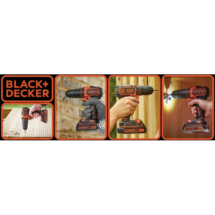 Ударний дриль-шурупокрут 18В 50Нм 2Аг у кейсі BLACK+DECKER BLD683D1XK