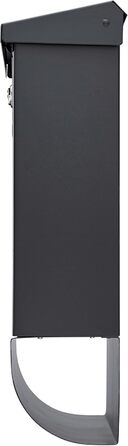 Поштова скринька Burg Wächter Vario ANT з газетницею та табличкою для імені, оцинкована сталь, формат DIN C4, антрацит (RAL 7016), комплект з 2 ключами