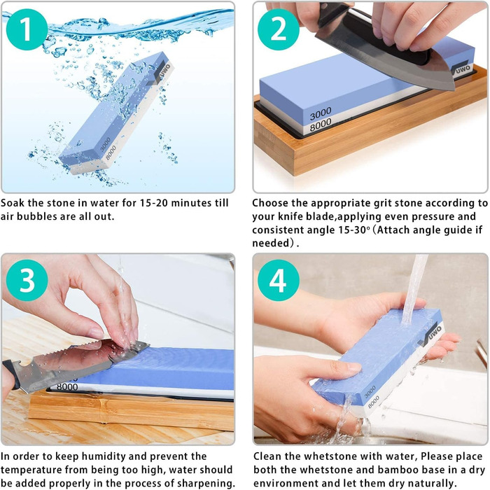 Набір для заточування ножів Vuwo 2-в-1: 400/1000 грінь. З антиковзким тримачем