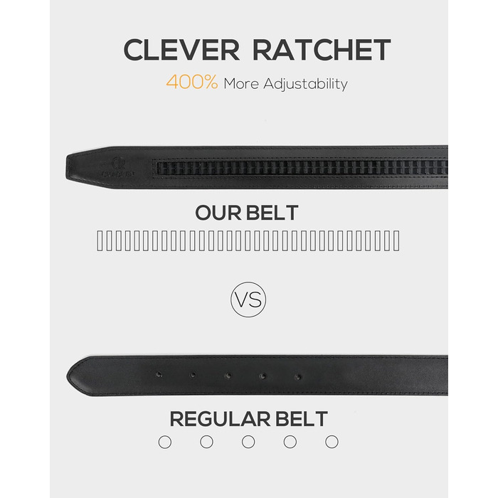 Чорний шкіряний ремінь CHAOREN для чоловіків з автоматичною пряжкою, 35 мм, без отворів, розмір 90-100 см, для ділового костюма