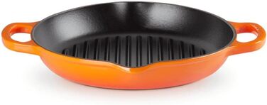 Чавунна кругла гриль-сковорода Le Creuset Signature 25 см, для всіх типів плит і духовок, червона (Ofenrot)