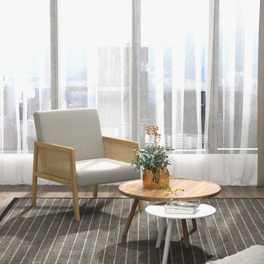 Крісло HOMCOM Akzentsessel Relaxsessel Loungesessel з підлокітниками з імітацією ротангу, обтягнуте тканиною з виглядом льону, для вітальні та відпочинку
