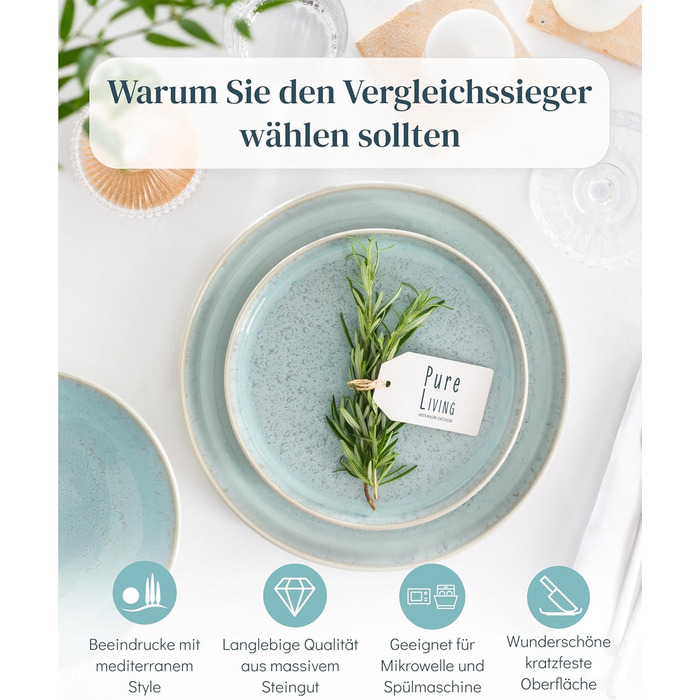 Сервірувальна тарілка Steingut Ibiza - велика, овальна, бежево-блакитна. Ідеальна для створення атмосфери Середземномор'я