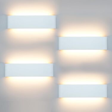 LED-стінні світильники KICAAO 12W (2 шт.) - сучасні настінні лампи з алюмінію для дому, нейтральне світло, up-down, для сходищ, коридору, вітальні, спальні