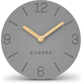 Настільний годинник Cander Berlin MNU 2615 H, сірий, безшумний, вінтажний, аналоговий, дерев'яні стрілки, MDF, 15 см, батарейковий