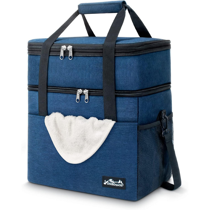 Термосумка Viedouce 30L: ізольована сумка-холодильник для пікніків, кемпінгу та подорожей (блакитна)