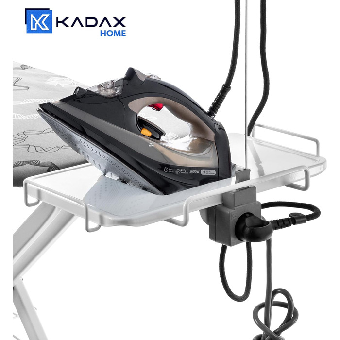 КADAX Складане прасувальне щитове поле, 120x38 см з розеткою, регульоване по висоті, сірий колір