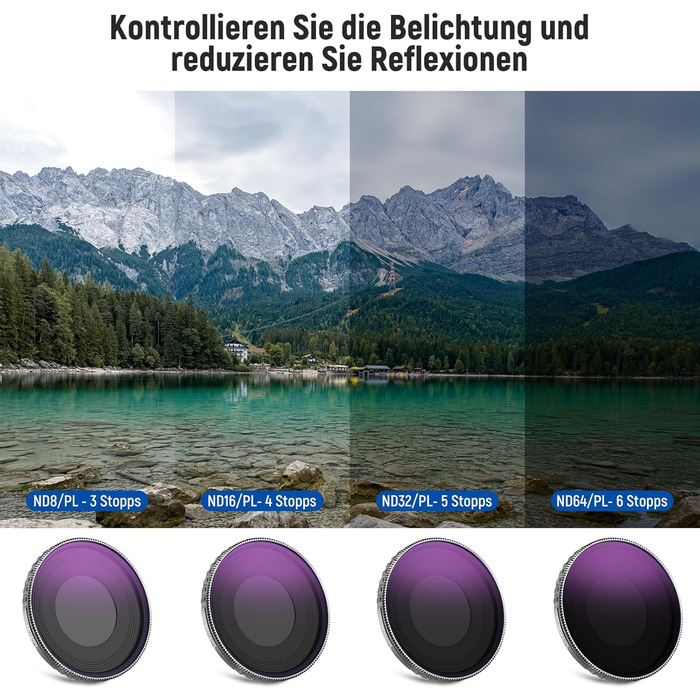 Набір фільтрів ND NEEWER для DJI Osmo Action 4/5 PRO: ND8, ND16, ND32, CPL (4 шт.)