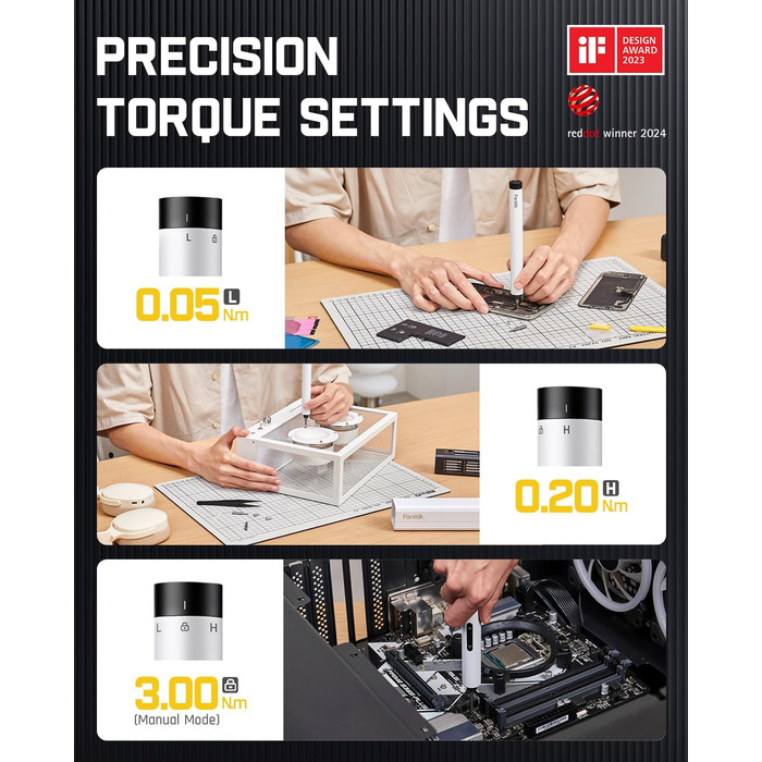 Акумуляторний шуруповерт Fanttik E1 MAX, 50 в 1, прецизійний набір з магнітом, 2 швидкості, для ремонту iPhone, ноутбуків, окулярів