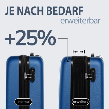 Набір валіз FERGÉ 3 шт. з жорстким корпусом, розширюваний, Toulouse (ручна поклажа, L, XL), валіза на коліщатках, 4 колеса, 100% ABS, рожевий (3 шт., Royal-blue)