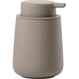 Zone Denmark Nova One Soap Dispenser for Bathroom, Dispenser made of ceramic for hand soap/liquid soap, Diameter 8 cm, Height 11.5 cm, Capacity 250 ml, Taupe