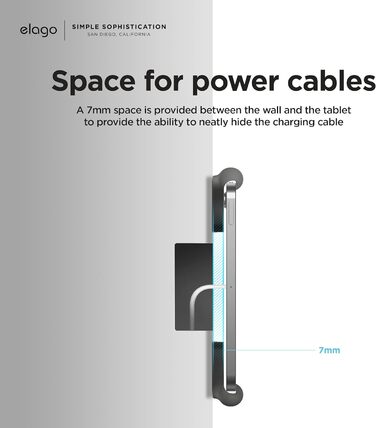 Тримач для планшета elago Home Hub Mount для Apple iPad, iPad Air/Pro, Samsung Galaxy Tab та інших планшетів, силіконовий, з кабельний-менеджментом, темно-сірий