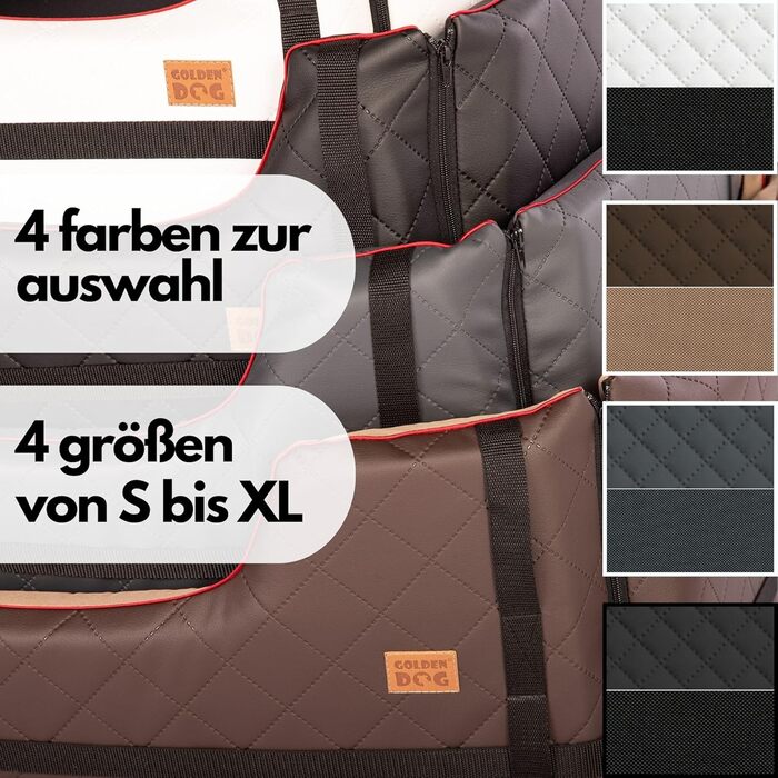 Автомобільний лежак для собак Golden Dog M - 52x44x33 см, чорний, з кріпленням ISOFIX, водонепроникний, з підкладкою