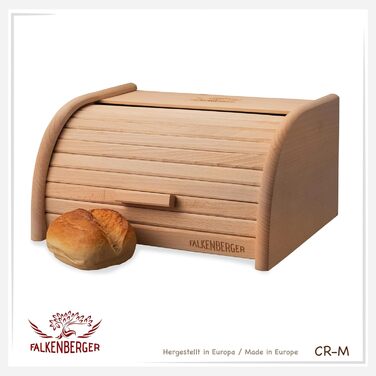 Бротоксина з бука, 32x25x16 см, з роликовим кришкою, ручна робота, натуральне дерево