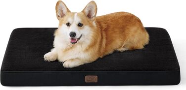 BEDSURE Orthopedic Dog Bed - Large Dogs - 89x56x8cm Washable Dog Bed with 2 in 1 Memory Foam, Cozy Dog Mat/Dog Mattress (L 74 x W 46 x H 8 cm, Black)