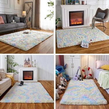 Пухнастий килим Hochflor, для вітальні, м'який килим з антиковзаючою основою, придатний для прання, розмір 120x160 см