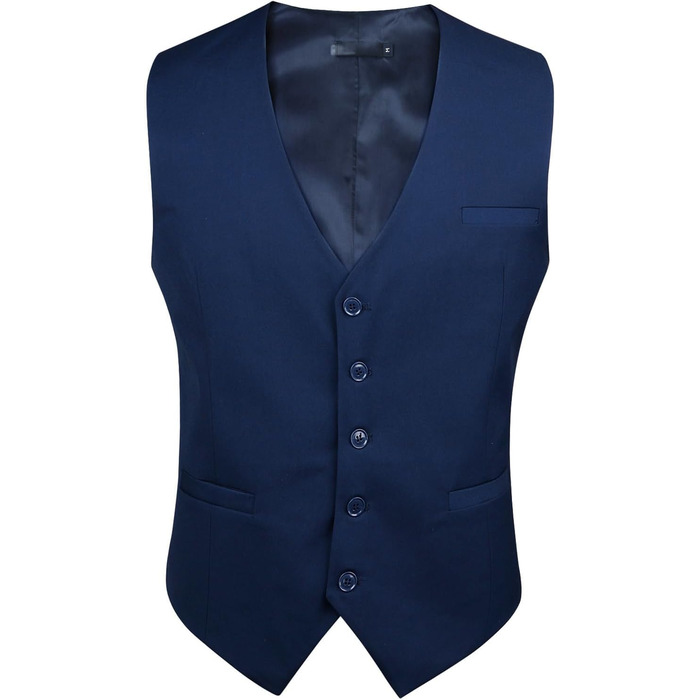 Енлізіон Жилет для чоловіків: формальний однотонний жилет для весілля, елегантний костюмний жилет, бізнес-жилет з кишенями, розміри XS-4XL, темно-синій