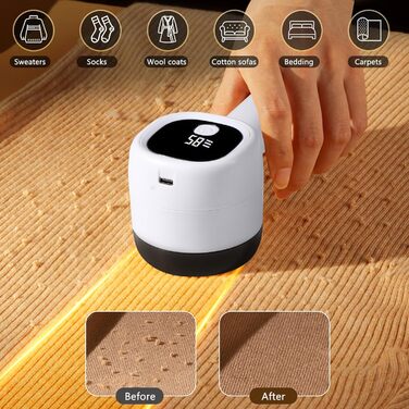 Електричний видалення ворсу Blendura - бездротовий триммер для одягу з 6 лезами, 3 рівня та LED-дисплеєм