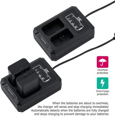 Зарядний пристрій JJC USB для камер Sony NEX, Alpha A6500, A6400, A6300, A6100, A6000 та інших (сумісний з акумулятором Sony NP-FW50)
