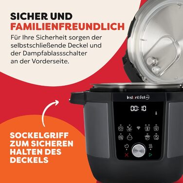 Instant Pot Plus 9-в-1: мультиварка, сковорода, рисоварка, йогуртниця, су-вид, 5.7 л, нержавіюча сталь, WiFi