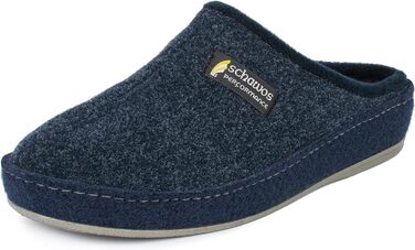 Чоловічі фетрові домашні тапочки Schawos 6030 з устілкою, жорсткою підошвою, неслизькі (46 EU, темно-синій)
